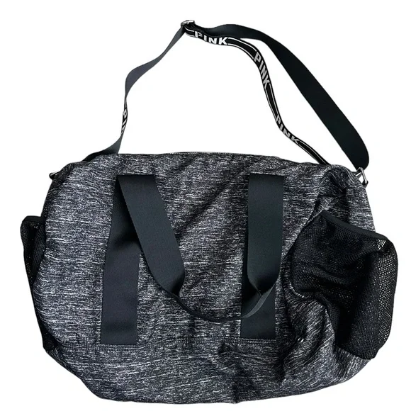 PINK Victoria's Secret Gym Bag Gray Adjustable Straps - Picture 2 of 7